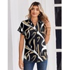 Zeagoo Womens Tops Short Sleeve Shirt Button Down V Neck Casual Blouse 2026(Multicolor312)