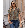 Zeagoo Womens Tops Short Sleeve Shirt Button Down V Neck Casual Blouse 2026(Multicolor721)