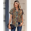 Zeagoo Womens Tops Short Sleeve Shirt Button Down V Neck Casual Blouse 2026(Multicolor721)