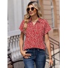 Zeagoo Womens Tops Short Sleeve Shirt Button Down V Neck Casual Blouse 2026(Polka Dot White)