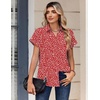 Zeagoo Womens Tops Short Sleeve Shirt Button Down V Neck Casual Blouse 2026(Polka Dot White)