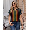 Zeagoo Womens Tops Short Sleeve Shirt Button Down V Neck Casual Blouse 2026(Stripe2)