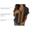 Zeagoo Womens Tops Short Sleeve Shirt Button Down V Neck Casual Blouse 2026(Stripe2)