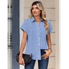 Zeagoo Womens Tops Short Sleeve Shirt Button Down V Neck Casual Blouse 2026(Stripe4)