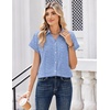 Zeagoo Womens Tops Short Sleeve Shirt Button Down V Neck Casual Blouse 2026(Stripe4)