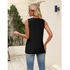 Zeagoo Womens Tops Summer Pleated Sleeveless Tank Top(Black)