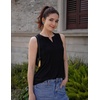 Zeagoo Womens Tops Summer Pleated Sleeveless Tank Top(Black)