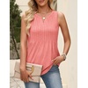 Zeagoo Womens Tops Summer Pleated Sleeveless Tank Top(Coral)