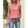 Zeagoo Womens Tops Summer Pleated Sleeveless Tank Top(Coral)