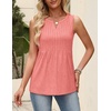Zeagoo Womens Tops Summer Pleated Sleeveless Tank Top(Coral)