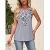Zeagoo Womens Tops Summer Pleated Sleeveless Tank Top(Dh62)
