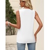 Zeagoo Womens Tops Summer Pleated Sleeveless Tank Top(White)