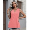 Zeagoo Womens V Neck Tank Tops Summer Tops Sleeveless Shirts Dressy Clothes(Coral)