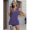 Zeagoo Womens V Neck Tank Tops Summer Tops Sleeveless Shirts Dressy Clothes(Purple)