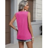 Zeagoo Womens V Neck Tank Tops Summer Tops Sleeveless Shirts Dressy Clothes(Rose Red)