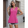 Zeagoo Womens V Neck Tank Tops Summer Tops Sleeveless Shirts Dressy Clothes(Rose Red)