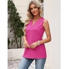 Zeagoo Womens V Neck Tank Tops Summer Tops Sleeveless Shirts Dressy Clothes(Rose Red)