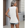 Zeagoo Womens V Neck Tank Tops Summer Tops Sleeveless Shirts Dressy Clothes(White)