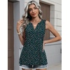 Zeagoo Womens V Neck Tank Tops Summer Tops Sleeveless Shirts Dressy Clothes(Xh522-dark Green Floral)