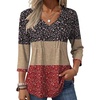 Zeagoo 3/4 Length Sleeve Womens Tops V Neck Pleated Boho Floral Blouses(Floral Multiple Color)