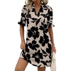Light Brown - Black Floral