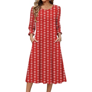 Zeagoo Summer Dresses for Women 2026 3/4 Sleeve Dress for Women Floral Midi Dresses for Casual Womens Dresses with Pockets(Floral-mz910)