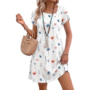 Zeagoo Summer Dresses for Women 2026 Sundress Short Petal Sleeve Dress with Pockets Floral Dresses for Casual(A-floral-dh950)
