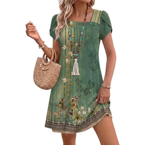 Zeagoo Summer Dresses for Women 2026 Sundress Short Petal Sleeve Dress with Pockets Floral Dresses for Casual(Floral-mz840)