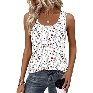 Zeagoo Tank Top for Women Summer Loose Fit Casual Flowy Sleeveless Tops Trendy Scoop Neck Basic Shirts Tee 2026(Sf224-floral White)