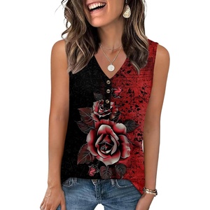 Zeagoo Tank Tops for Women 2026 Summer Top Henley Shirts Dressy Casual Loose Fit V-Neck Button Down Sleeveless Tshirt Blouse(Bf309)