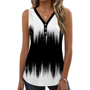 Zeagoo Tank Tops for Women 2026 Summer Top Henley Shirts Dressy Casual Loose Fit V-Neck Button Down Sleeveless Tshirt Blouse(Jb204)