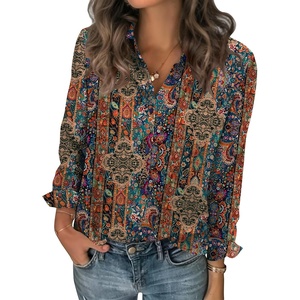 Zeagoo Women Blouses Chiffon Long Sleeve Button Down Shirts Business Tops(Multicolor 721)