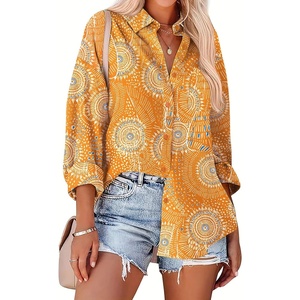 Zeagoo Women Button Down Shirts Oversized Long Sleeve Blouses with Pocket(Cx294)