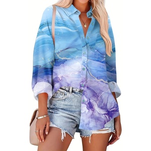 Zeagoo Women Button Down Shirts Oversized Long Sleeve Blouses with Pocket(Cx296)