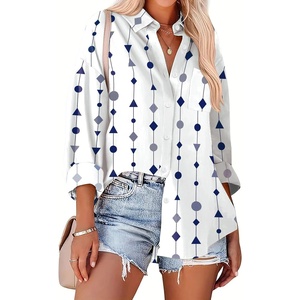 Zeagoo Women Button Down Shirts Oversized Long Sleeve Blouses with Pocket(Jh599)