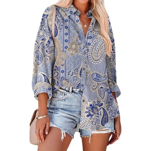Zeagoo Women Button Down Shirts Oversized Long Sleeve Blouses with Pocket(Mz919)