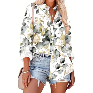 Zeagoo Women Button Down Shirts Oversized Long Sleeve Blouses with Pocket(Sp99)