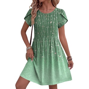 Zeagoo Women Summer Dress 2026 Short Sleeve Aline Mini Dresses with Pockets Casual Swing Tshirt Dress Vocation Beach Sundress(Xh509)