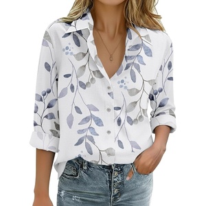 Zeagoo Womens Cotton Button Down Shirts Long Sleeve Collared Blouse S-3XL(Sp106)