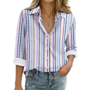 Zeagoo Womens Cotton Button Down Shirts Long Sleeve Collared Blouse S-3XL(Tz267)