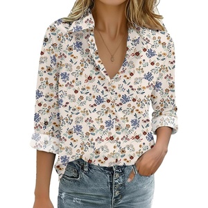 Zeagoo Womens Cotton Button Down Shirts Long Sleeve Collared Blouse S-3XL(Xh51)