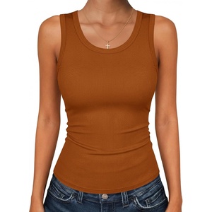 Zeagoo Womens Sleeveless Scoop Neck Tank Tops Ribbed Fitted Basic Tops 2026(Light Brown)