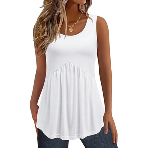 Zeagoo Womens Summer Sleeveless Tank Tops Crew Neck Babydoll Casual Tops(A White)
