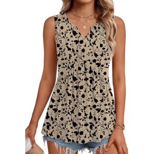 Zeagoo Womens Tank Tops Sleeveless Peplum V Neck Babydoll Casual Flowy Boho Beach Summer Shirts(Floral Sf154)