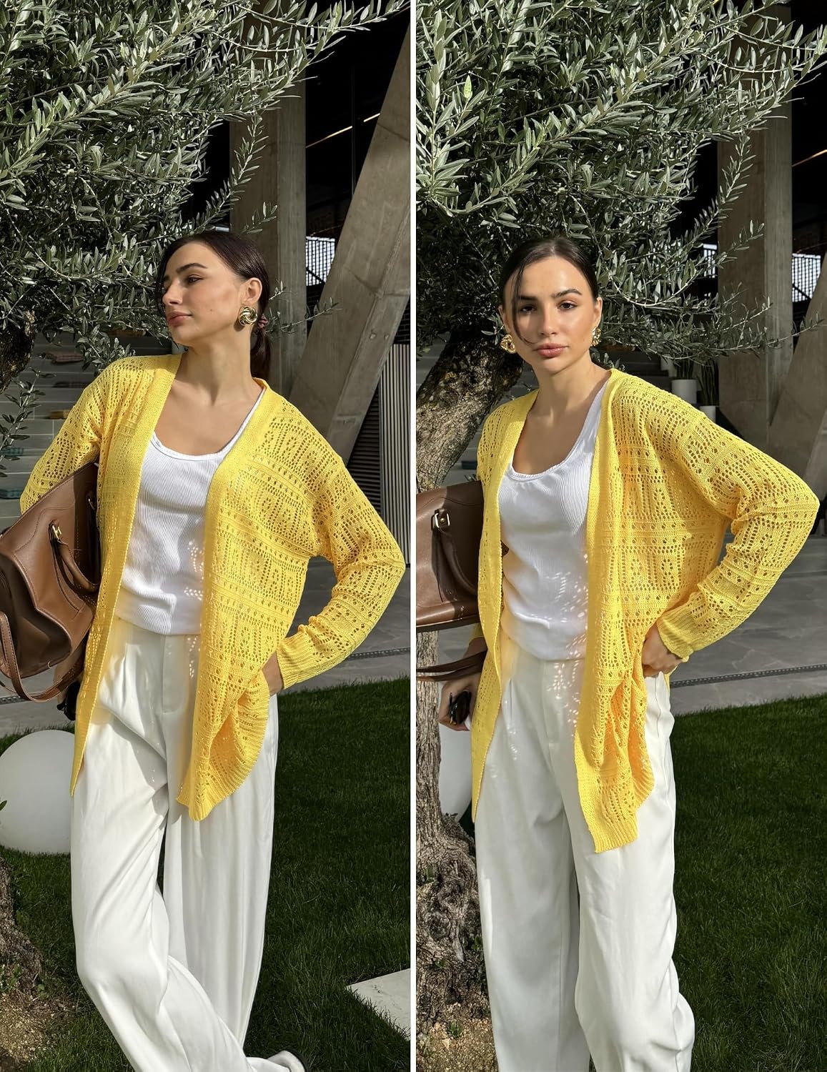 image:imageZeagoo Womens 2026 Summer Crochet Cardigan Sweaters Lightweight Boho KimonoYellow