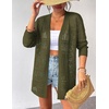 Zeagoo Womens 2026 Summer Crochet Cardigan Sweaters Lightweight Boho Kimono(Army Green)