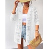 Zeagoo Womens 2026 Summer Crochet Cardigan Sweaters Lightweight Boho Kimono(A_white)