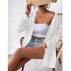 Zeagoo Womens 2026 Summer Crochet Cardigan Sweaters Lightweight Boho Kimono(A_white)