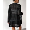 Zeagoo Womens 2026 Summer Crochet Cardigan Sweaters Lightweight Boho Kimono(Black)