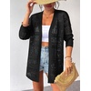 Zeagoo Womens 2026 Summer Crochet Cardigan Sweaters Lightweight Boho Kimono(Black)